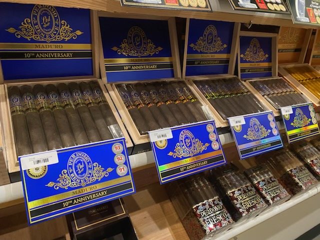 Premium cigar boxes displayed at Wilde Cigars